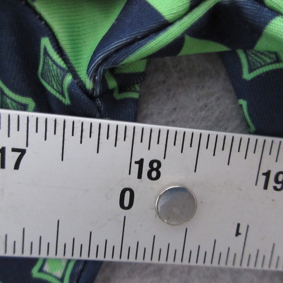 Gretchen Scott Dress Small Green Navy Medallion Tunic Shift Geometric Flip Cuff - Picture 6 of 8